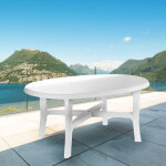 Dmora table ovale modulable, made in italy, 165 x 110 x 72 cm, couleur blanc