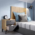 Dmora - t�te de lit colombine, t�te de lit pour chambre simple, t�te de lit pour lit simple avec 1 table ...