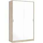 Dmora - vestiaire waterbury, armoire de chambre � 2 portes coulissantes, armoire avec 3 �tag�res et barre ...