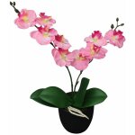 Plante artificielle avec pot orchide 30 cm rose dec021903