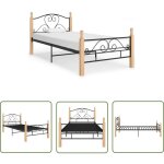 Doc&et� - the living store cadre de lit sans matelas noir m�tal 100x200 cm - cadre de lit - lit simple ...