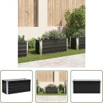 The living store lit sur�lev� de jardin anthracite 100x40x45 cm acier galvanis� - jardini�re - bac de ...