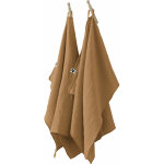 L'effet papillon - lot de 2 essuie - mains gaze de coton 50x70 gaia marron camel