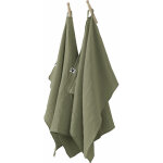 L'effet papillon - lot de 2 essuie - mains gaze de coton 50x70 gaia vert romarin