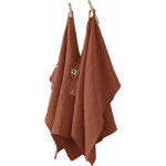 L'effet papillon - lot de 2 essuie - mains gaze de coton 50x70 gaia rouge terracotta