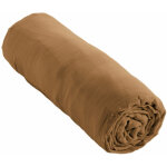 L'effet papillon - drap housse gaze de coton 160x200 gaia matelas épais marron camel L'effet papillon - drap housse gaze de coton 160x200 gaia matelas épais marron camel