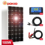 Dokio - 12v 100w kit de panneaux solaires grille mono pour maison / batterie / camping - car / bateau ...