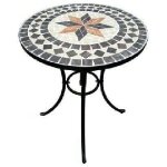 Table en mosaique mode'le capri avec structure en fer et surface en pierre cm60x70h - domus