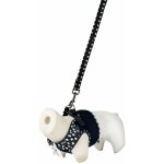 Harnais air mesh et laisse pois noir taille : s