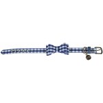 Doogy fashion - collier chien vichy bleu marine : t30