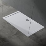 Doporro bac � douche antiglisse receveur de douche rectangulaire blanc acrylique faro2 90x140x4cm