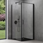 Doporro cabine de douche noir 75x80x195 montage r�versible paroi de douche design ravenna36k - plus en ...