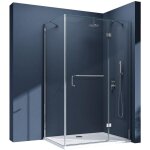 Doporro cabine de douche transparent en angle 80x120cm montage r�versible paroi de douche rectangulaire ...