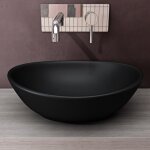 Doporro - lavabo vasque � poser gris noir mat 42cm lave main en c�ramique bruxelles205 42x34x14, 5cm