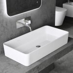 Doporro - lavabo vasque � poser solid surface rectangulaire blanc 80x40x15cm colossum102