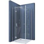 Doporro paroi de douche transparent en angle 80x100cm montage rversible cabine de douche avec porte ...