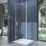 Doporro paroi de douche transparent en angle 90x100cm montage réversible cabine de douche avec porte ... Doporro paroi de douche transparent en angle 90x100cm montage réversible cabine de douche avec porte ...
