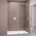 Doporro porte de douche transparent pour niche 135cm paroi de douche avec porte coulissante teramo4 - ...