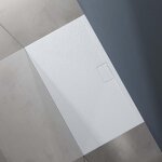 Doporro receveur de douche bac � douche ultra plat en solid surface blanc mat geoma07 80x140x3cm avec ...