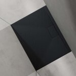 Doporro - receveur de douche bac � douche ultra plat en solid surface gris noir mat geoma07 70x90x3cm ...