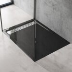 Doporro - receveur de douche noir bac � douche extra plat rectangulaire en acrylique 90x120x5cm design ...