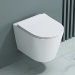 Wc suspendu blanc cuvette c�ramique toilette abattant silencieux avec frein de chute aix108 - k - doporro ...