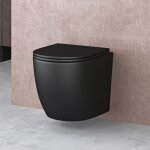 Doporro - wc suspendu gris noir mat cuvette cramique toilette abattant silencieux avec frein de chute ...
