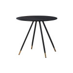 Dorchester lux table de salle � manger simple, pieds en m�tal massif et plateau en m�tal, noir