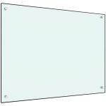 Maison chic - dosseret de cuisine fond de hotte / blanc 80 x 60 cm verre tremp�