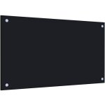 Maison chic - dosseret de cuisine fond de hotte noir 70 x 40 cm verre tremp� 61838