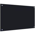 Maison chic - dosseret de cuisine fond de hotte noir 80 x 50 cm verre tremp 16068