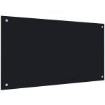 Dosseret de cuisine fond de hotte / noir 90 x 50 cm verre tremp�