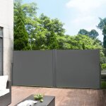 Pro. tec - double brise - vue m�tal et polyester gris 180 x (2 x 300) cm [ ]
