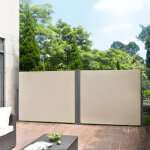 Double brise - vue mtal et polyester sable 160 x (2 x 300) cm [pro. tec]