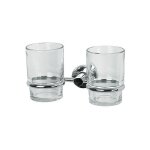 Double gobelets à fixer verre & acier chromé atlantic transparent - spirella Double gobelets à fixer verre & acier chromé atlantic transparent - spirella