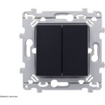 Double interrupteur ou poussoir hager essensya finition: anthracite - griffes: sans griffes