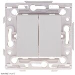 Double interrupteur ou va - et - vient 10a espace lumire arnould finition: blanc