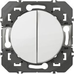 Double interrupteur ou va - et - vient dooxie 10ax 250v - finition blanc - legrand