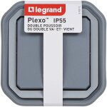 Double interrupteur / va - et - vient ou poussoir plexo complet encastré - gris - legrand Double interrupteur / va - et - vient ou poussoir plexo complet encastré - gris - legrand