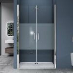Doporro double porte de douche auto - levante transparent avec bande opaque 83, 5 - 88, 5 cm de douche ...