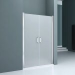 Doporro double portes de douche � l'italienne opaque 110x195cm montage r�versible parois autolevantes ...