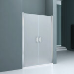 Doporro double portes de douche � l'italienne opaque 135x195cm montage r�versible parois autolevantes ...