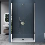Doporro double porte de douche transparent 115  l'italienne autolevante pivotante 115x195cm montage ...