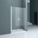 Doporro double porte de douche transparent 95 � l'italienne autolevante pivotante 95x195cm montage r�versible ...