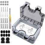 Double prise etanche prise standard fran�ais encastr�e, prise ext�rieure �tanche avec interrupteur et ...