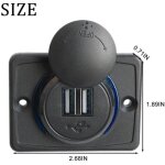 Double prise de port usb, 3. 1a voiture double noir abs chargeur de port usb prise de courant 12v led, ...