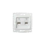 Prise tlphone double rj11 ? encastre ? blanc ? 2 sorties ? 71x71mm