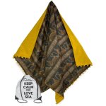 Double serviette de plage kikoy léopard d'afrique en coton et Éponge avec keep backpack Double serviette de plage kikoy léopard d'afrique en coton et Éponge avec keep backpack