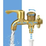 Double sortie d'eau en laiton, une entre et deux sorties, robinet  ouverture rapide g, une entre, ...