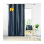 Douceur d'int�rieur - lot de 2 rideaux effet soie 140 x 240 cm shana bleu marine